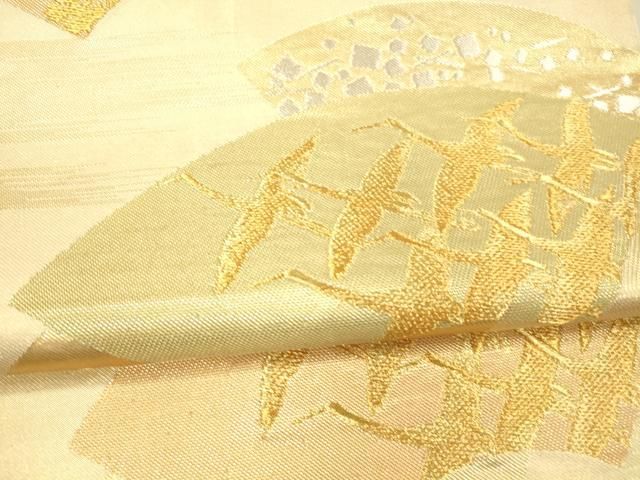 正絹　川島織物　金色　引き箔く　文字文様　西陣本袋帯 正絹川島織物金色引き箔く文字文様西陣本袋帯