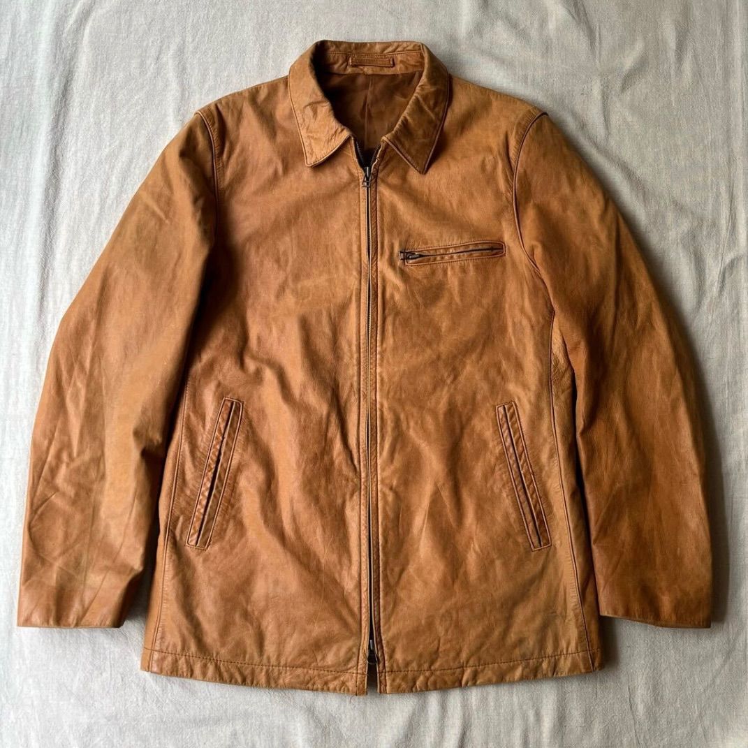 MGC レザージャケット　キャメル 80s 90s JUN MEN レザージャケット / M キャメル ダブルジップ