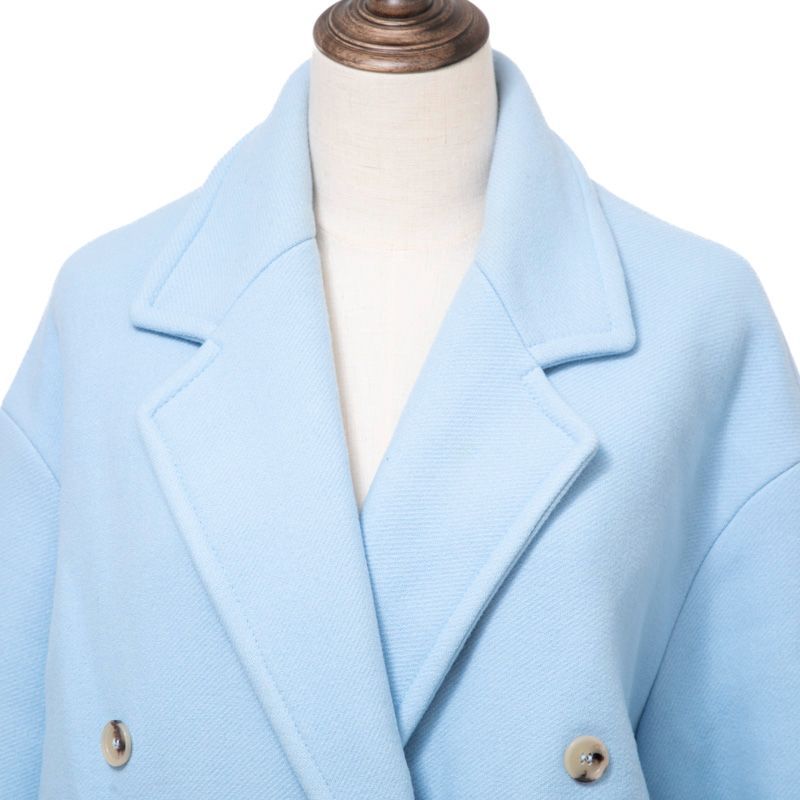 ZARA ザラ マンテコ ダブルロングコート ウール Mサイズ ライトブルー ザラ ロングコート ダブル ロング丈 MANTECO マンテコ コラボ ウール