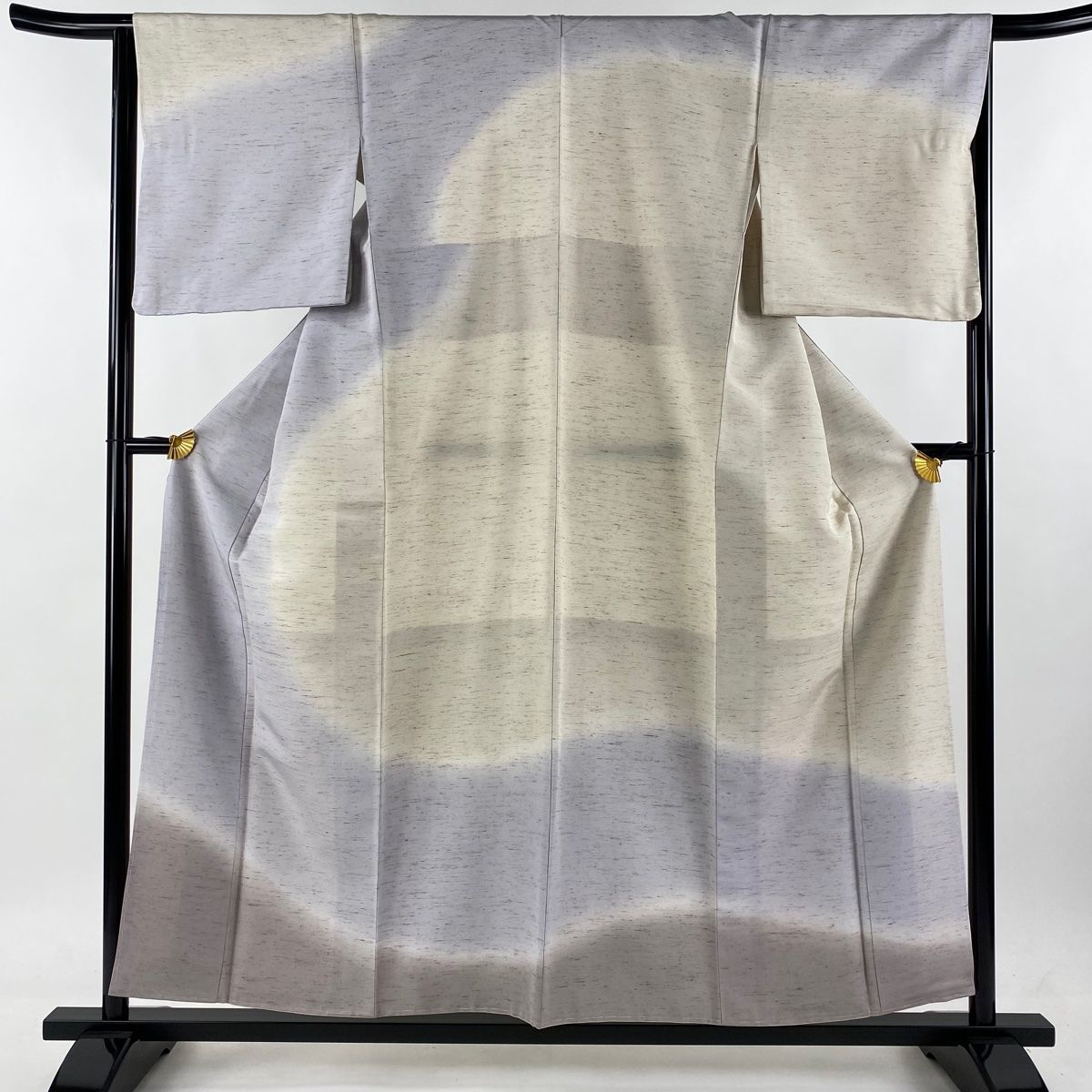 訪問着 身丈156cm 裄丈64.5cm M 袷 紬地 ぼかし柄 薄紫 正絹 美品 名品  