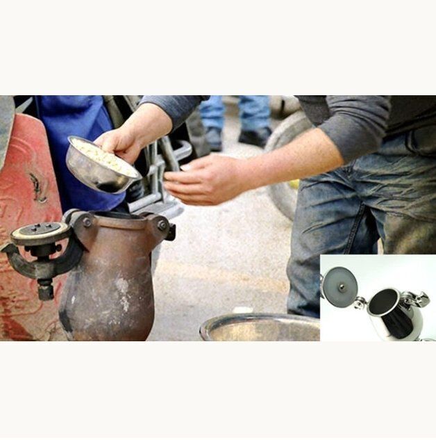 手動ポップコーンマシン家庭用小型304ステンレスシリアルアンプ旧式ミニポップコーン鍋