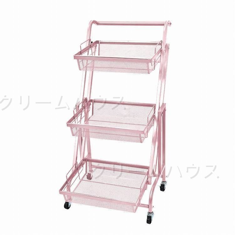 抽象的な 新しい キッチンワゴン 3段 多肉棚 回転式 角度調整 キャスター付 キッチンラック バスケットトローリー ツールワゴン 収納 ショッピ