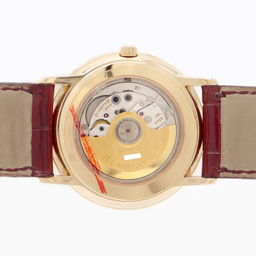 BLANCPAIN ブランパン ヴィルレ ディスクカレンダー 4795-1418-58 白 ホワイト アイボリー K18YG イエローゴールド 金無垢 純正ベルト 純正尾錠 メンズ 自動巻き【6ヶ月保証】【腕時計】【中古】 BLANCPAIN ブランパン ヴィルレ ディスクカレンダー 4795-1418-58 白