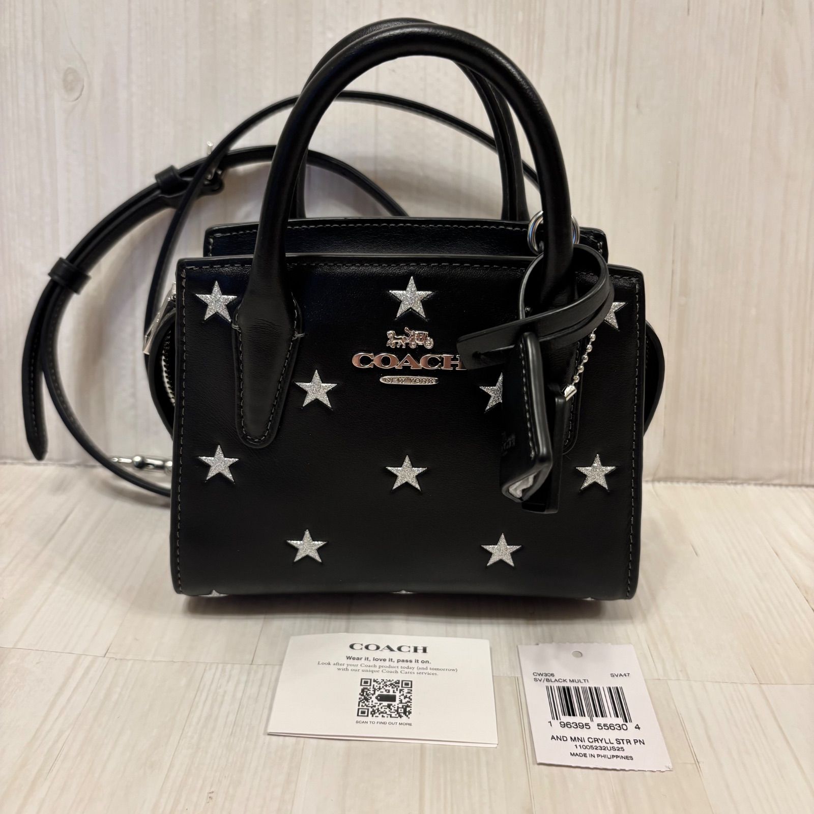 美品 COACH コーチ ショルダーバッグ スタープリント アンドレア ミニ 