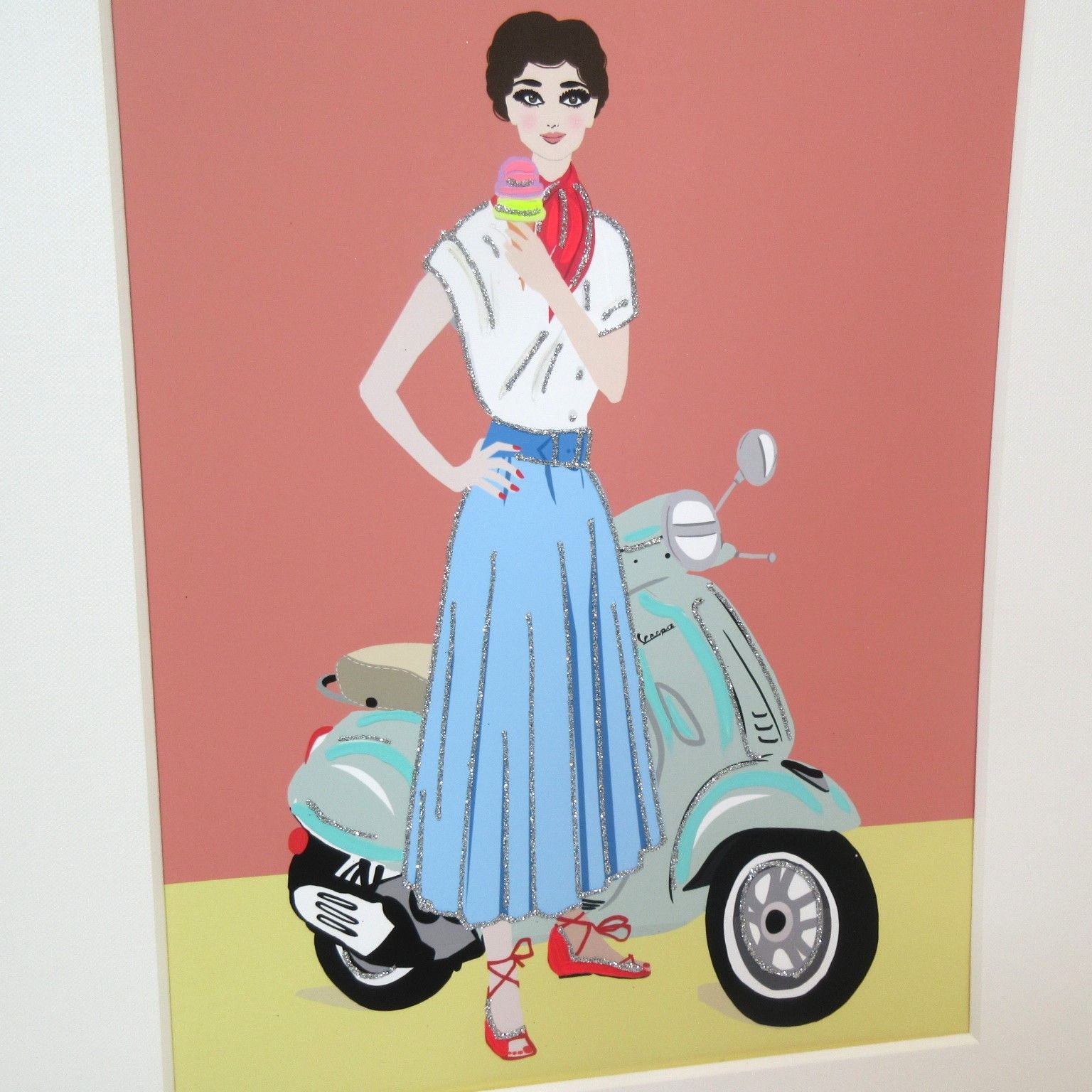 212614】 VERRIER ヴェリエハンドクラフテッドN.Y アートプリント バイク女性 - メルカリ