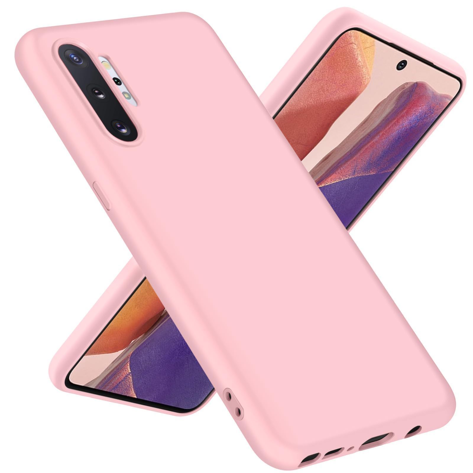 Galaxy Note10 Plus ケース シリコンケース TPU 耐衝撃 ソフト 薄型 ギャラクシー ノート10 プラス ケース 携帯カバー 全面保護 カメラ保護 柔らかい殻 黄変防止 軽量 ストラップホール付き 一体型 保護カバー ピンク G