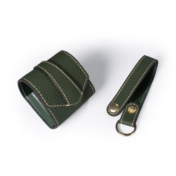 AirPods ケース シュリンクレザー ポップ エアーポッズ レザー カバー 充電 AP-MossGreen