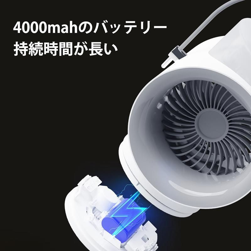 冷風扇 自動首振り 小型 冷却 冷風機 扇風機 携帯 加湿 USB充電式 静音