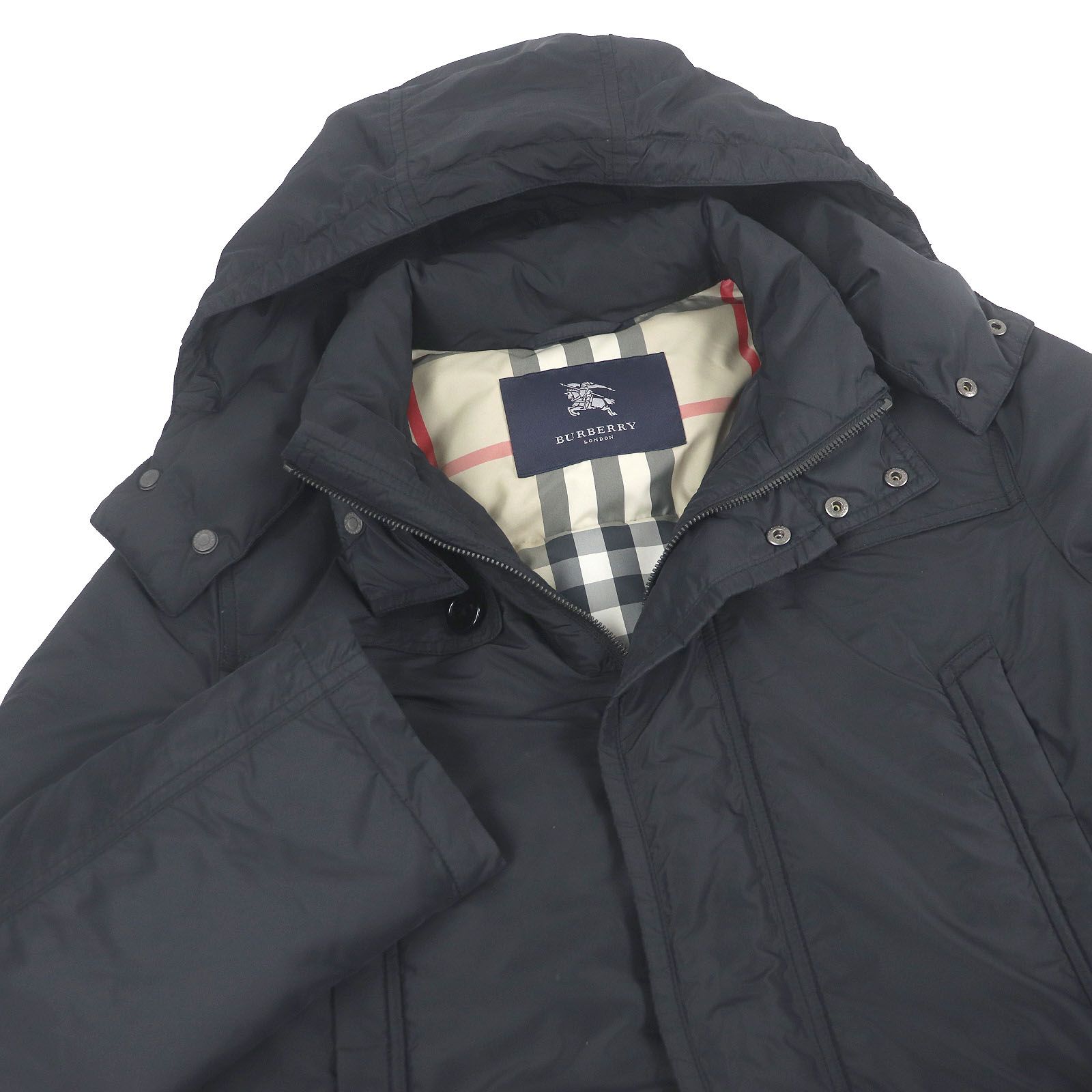 美品□BURBERRY LONDON バーバリーロンドン 裏ノバチェック フーデッド 