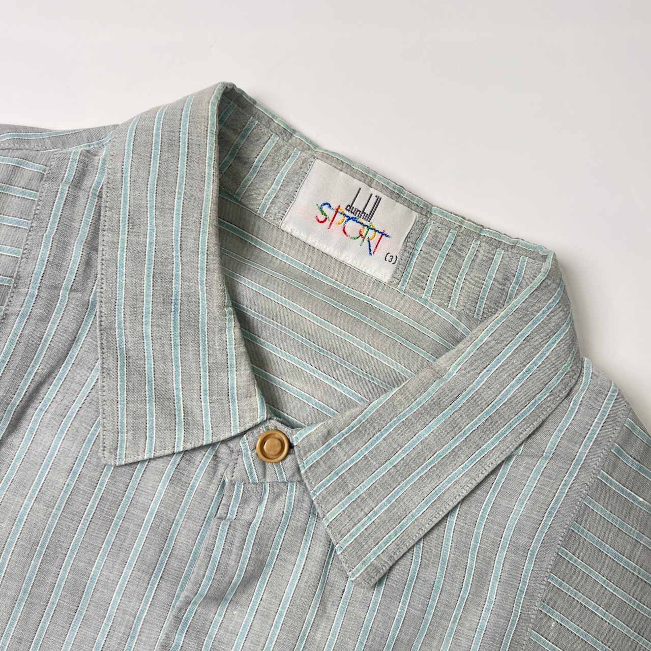 リネン混 dunhill SPORT ダンヒル スポーツ ストライプ 半袖