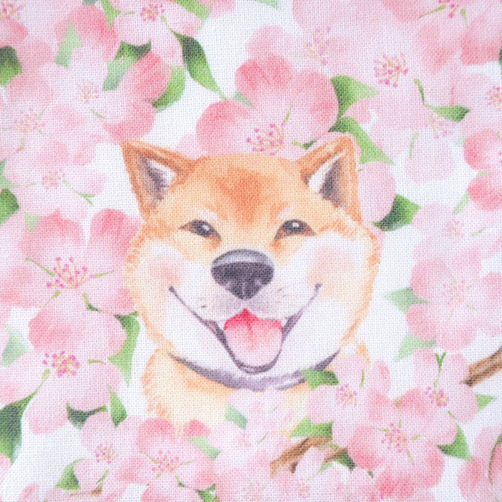 ワンちゃん化粧まわし【こだわり・中】《笑顔満開の桜柴犬》柴犬の飼い主さんへのプレゼントに！