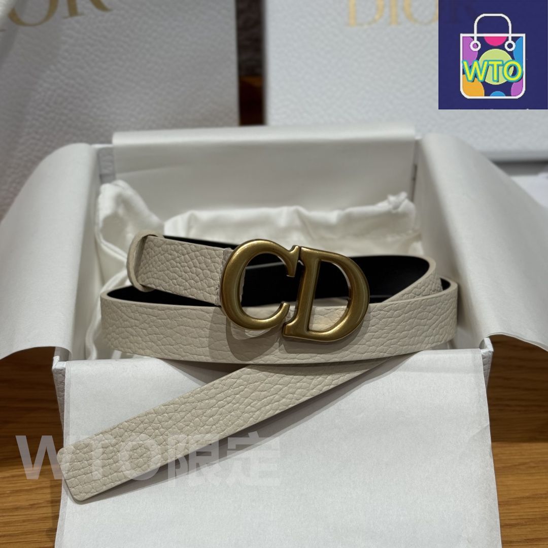 【美品】Christian Dior ベージュ ベルト 今日WTO】Dior ディオール サドル ダブルフェイス ベルト-1-PE21
