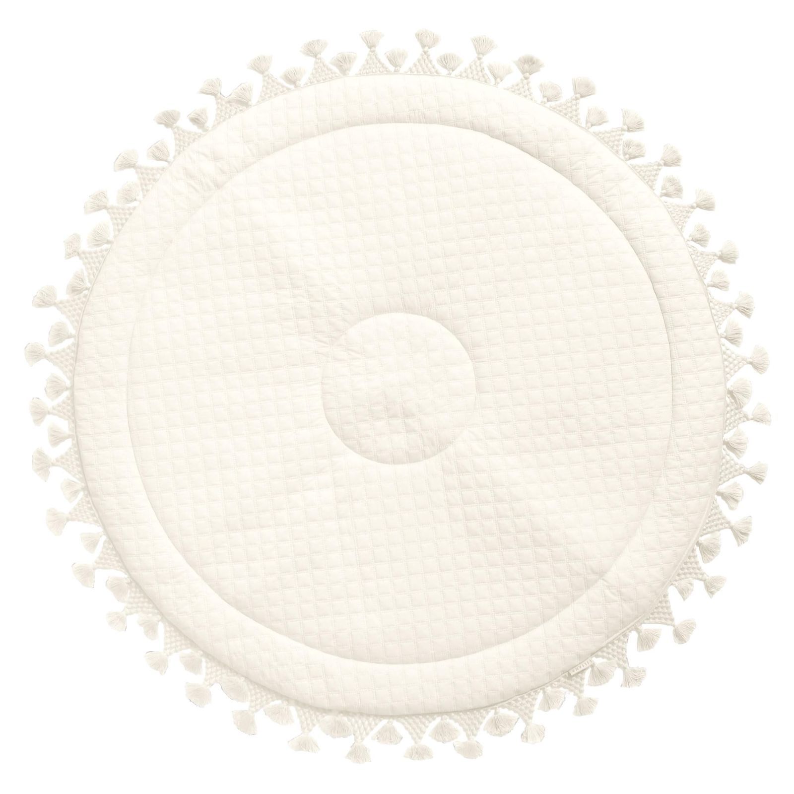 ベビーマット ラウンド プレイマット ラグ 厚手 タッセル アイボリー 洗える イブル 円形 LILIANA リリアナ 赤ちゃん ベビー サニーマット