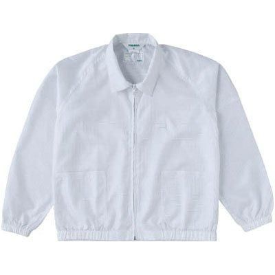 2営業日で発送 TRUSCO トラスコ中山 TRUSCO 制電糸グリッド仕様ジャケット 衿付 ホワイト 3L TCLGJW3L