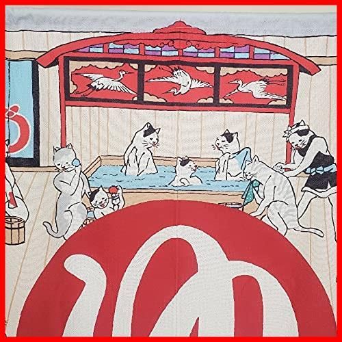 新着商品 のれん 間仕切り 目隠し 温泉 女 ゆ 見えにくい ロング カーテン かわいい おしゃれ JUKE19 デザイン 簡単 暖簾 女湯 湯 1枚 歌川国芳 幅85cmX丈150㎝