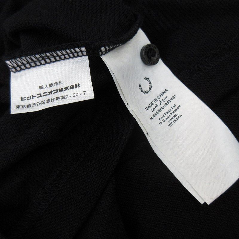 大人気　M3600 フレッドペリー　ポロシャツ　半袖　S ブラック　ホワイト フレッドペリー FRED PERRY ポロシャツ 半袖 M3600 TWIN TIPPED