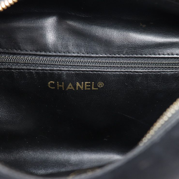 CHANEL ビコローレ　ポーチ　 黒 CHANEL シャネル ポーチ レザー ブラック ビコローレ 【本物保証