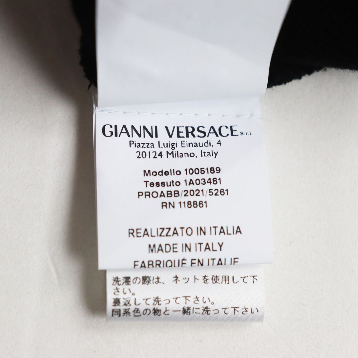 美品●2021年製 VERSACE ヴェルサーチ 1005189 刺繍入り プルオーバースウェットシャツ ブラック XS イタリア製 正規品 メンズ
