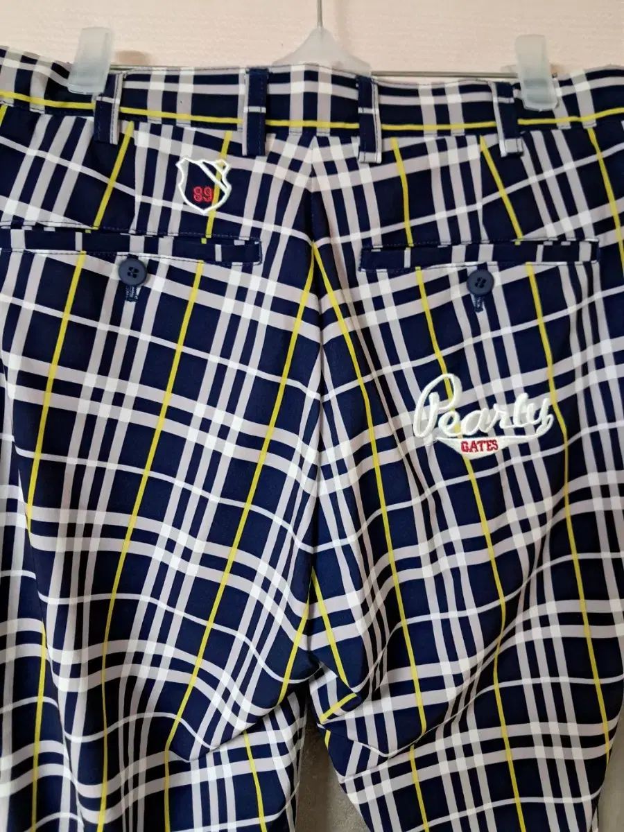 PEARLY GATES - パーリーゲイツ 19AW 30周年記念 チェックロングパンツ / ゴルフウェア PEARLY GATES パーリーゲイツ パンツ ネイビー×オレンジ 2019年