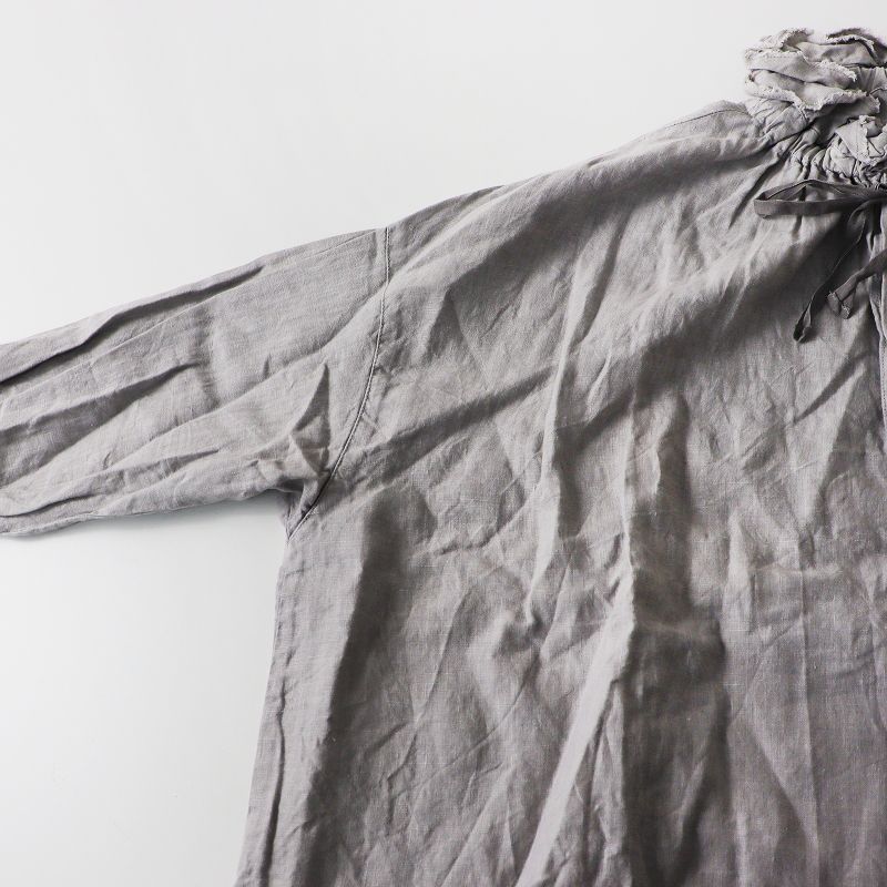 nest robe リネンブラウス　グレー nest Robe ネストローブ ブラウス グレー
