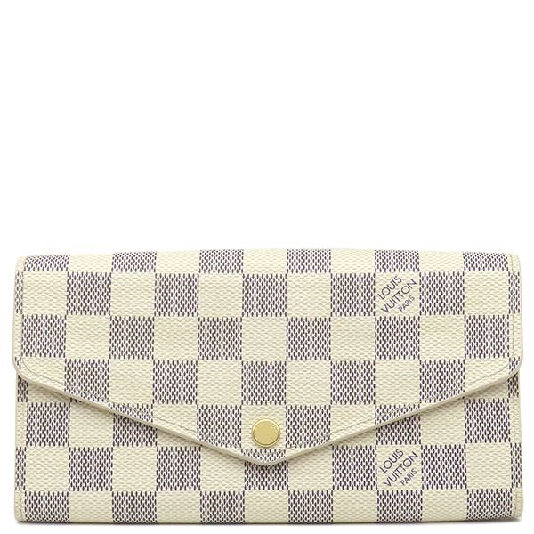 ルイヴィトン LOUIS VUITTON 長財布 ポルトフォイユ サラ ダミエアズールキャンバス ダミエアズール ゴールド金具 白 二つ折り N63208 SN5124 箱