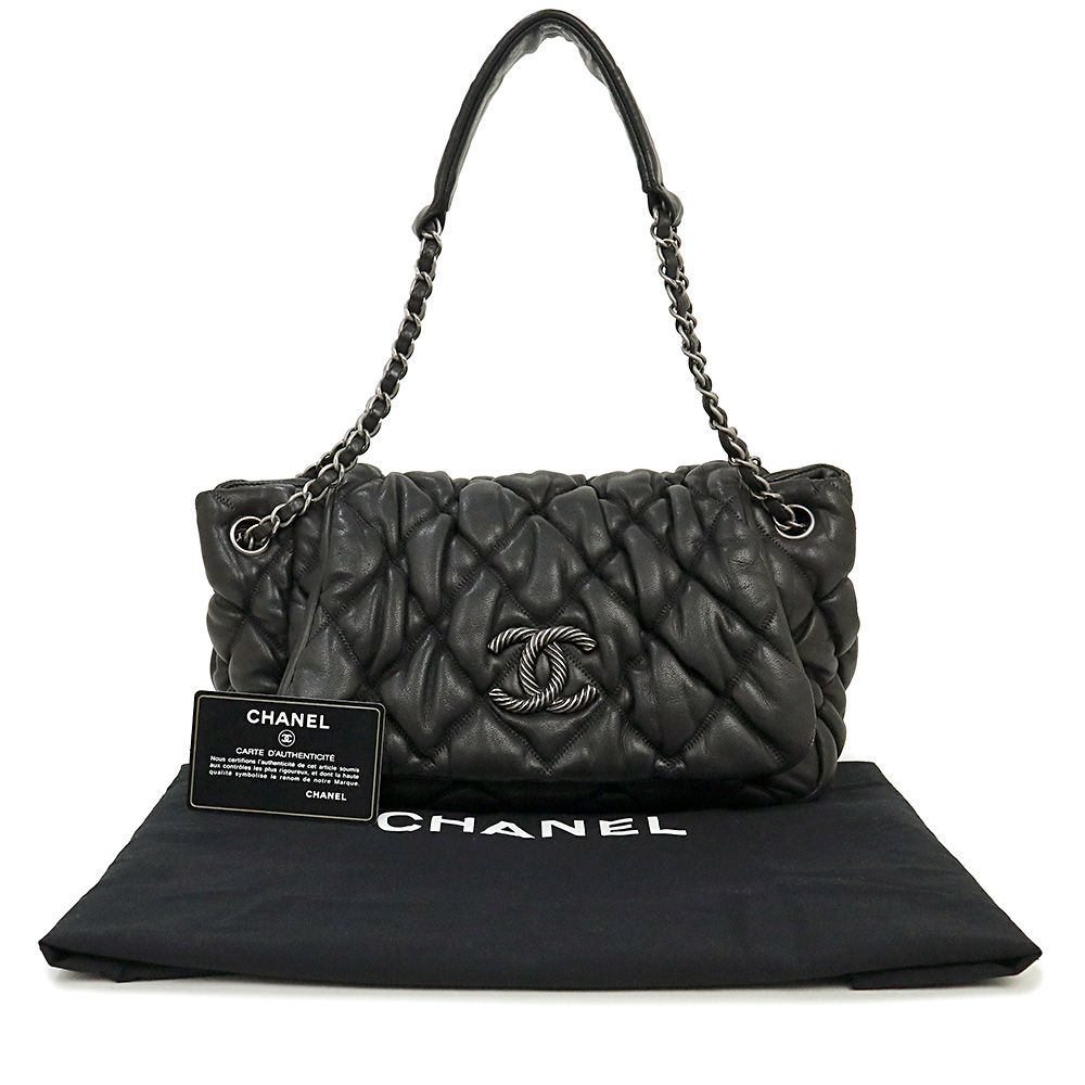 楽天市場】美品 CHANEL シャネル マトラッセ ハンドバッグ エイジドカーフスキン ブラック バブルキルト ショルダーバッグ トートバッグ ロゴ  シルバー金具【本物保証】【中古】 : 3R boutique