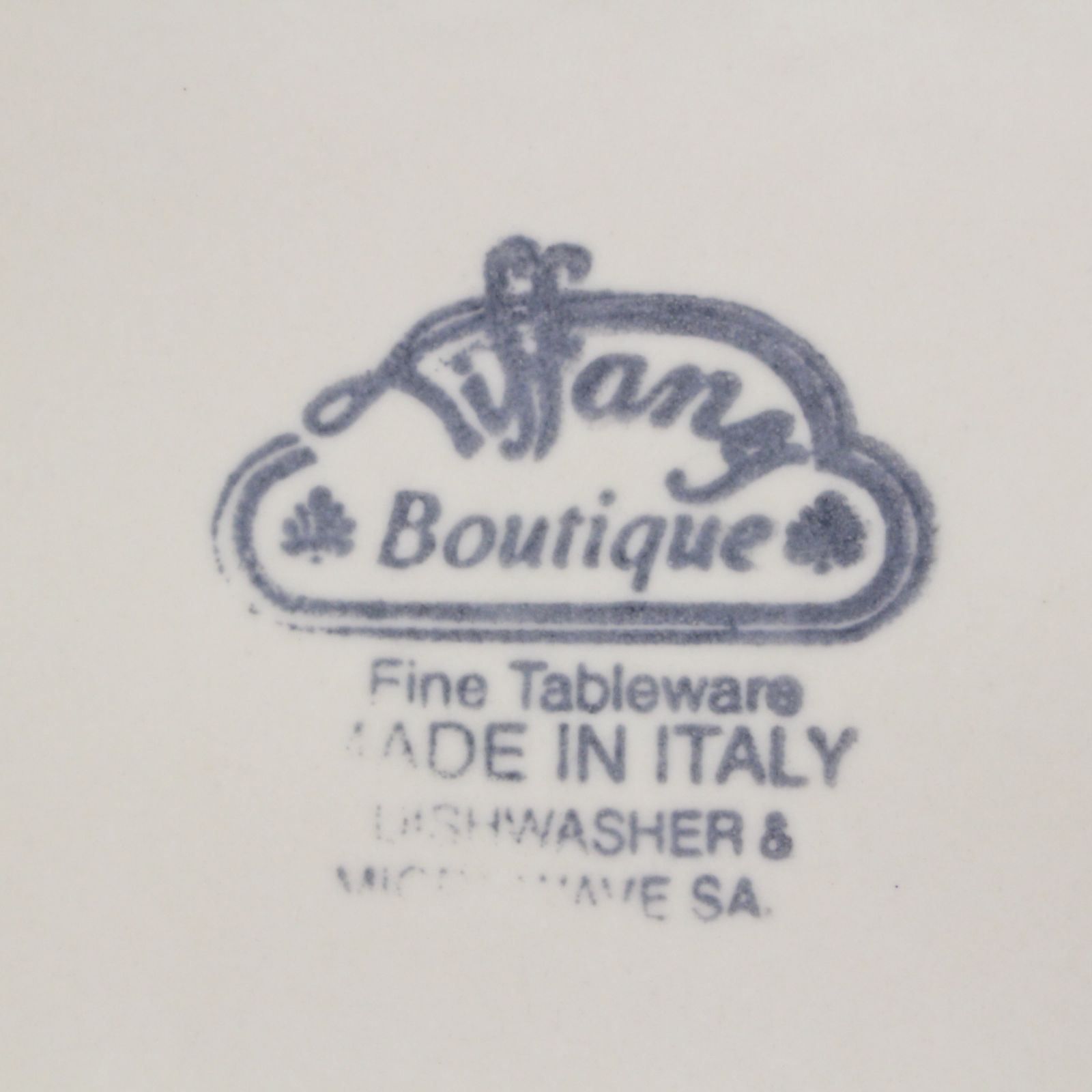 S002)tiffany boutique 角皿 ネイビー リーフ ヴィンテージ