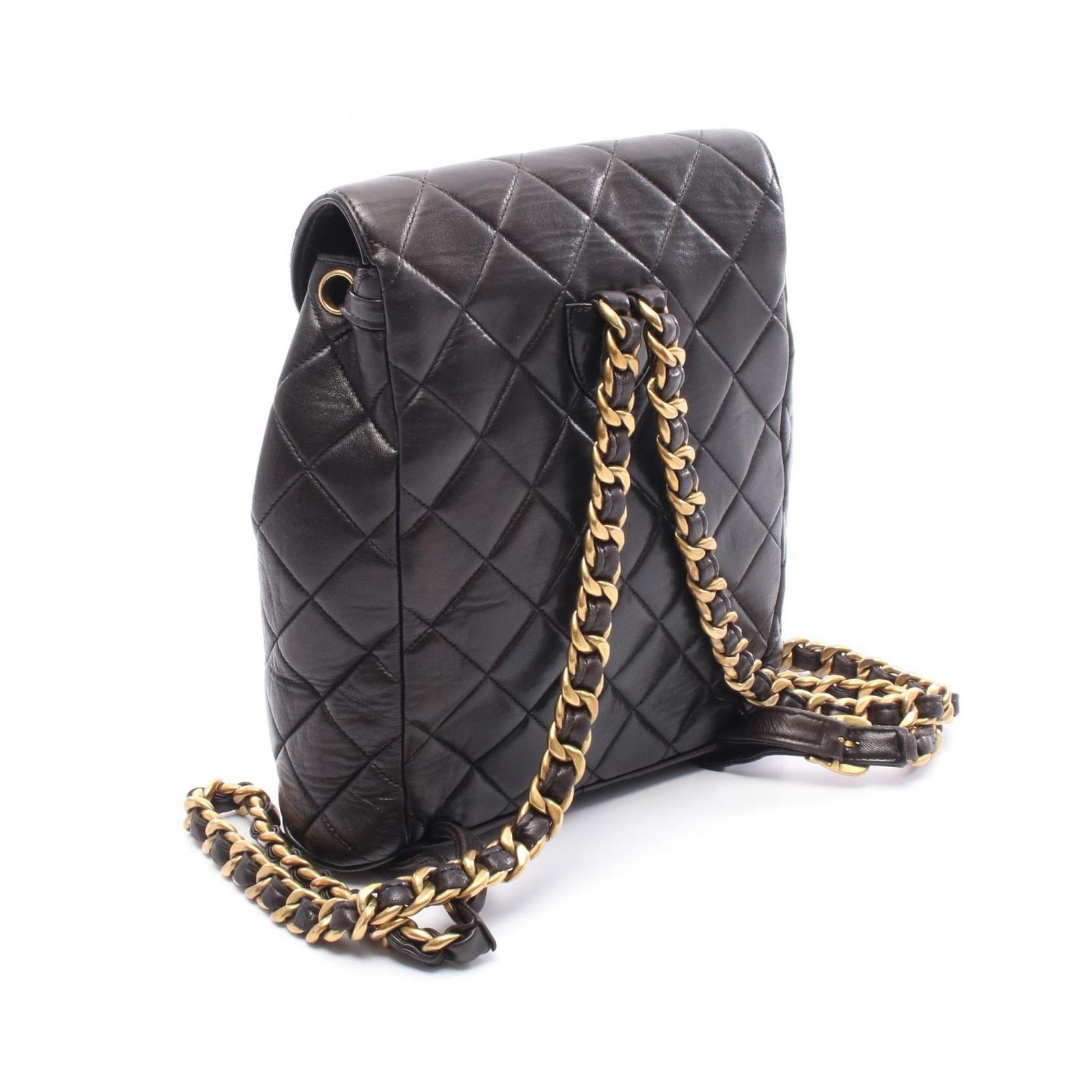 【良品】シャネルCHANEL マトラッセ黒 チェーンリュックサック ターンロック マトラッセ シャネル リュックサック バックパック キャビア