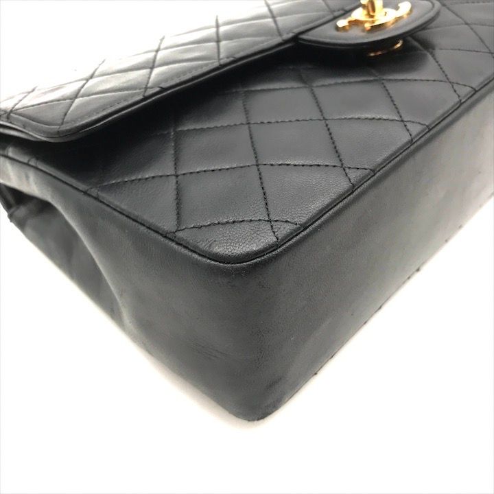 美品 CHANEL シャネル ココマーク マトラッセ ラムスキン チェーン ショルダー バッグ ブラック a3581 CHANEL - 美品 CHANEL シャネル ココマーク マトラッセ ラムスキン