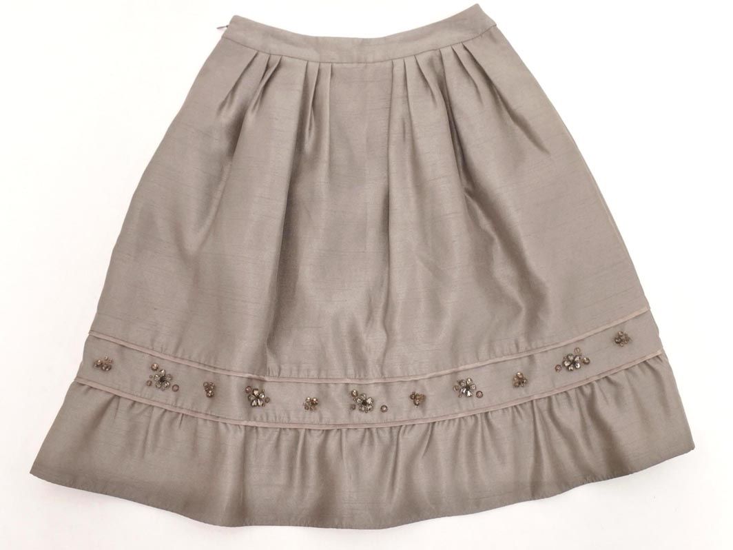 tonページ 美品 トゥービーシック スカート ビジュー ビーズ フリル ベージュ 38