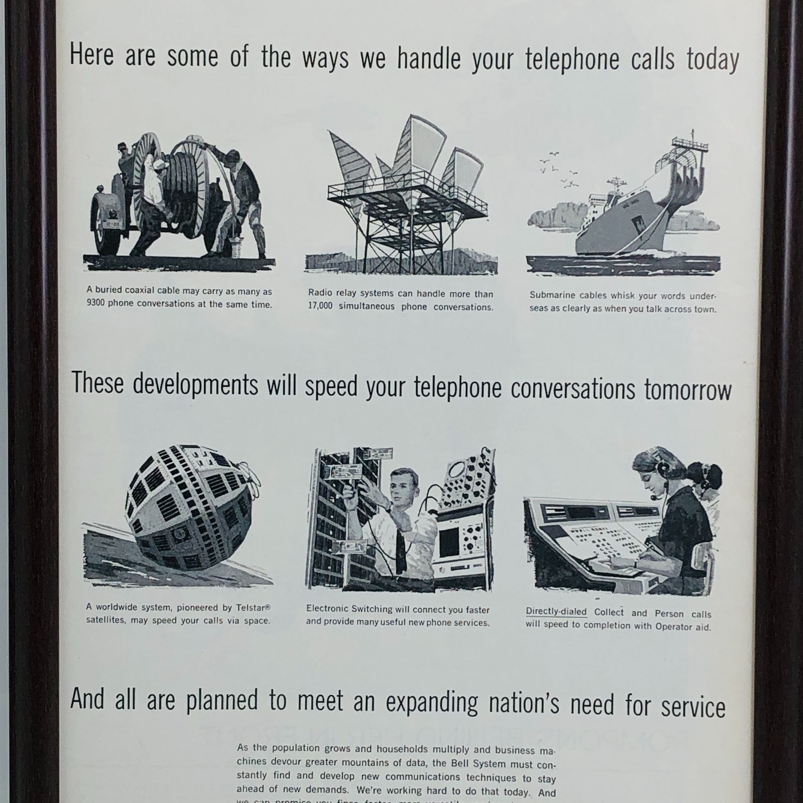 貴重な当時物 ビンテージ 広告 ポスター 『 ベルシステム電話 』 1960's オリジナル フレーム付 アメリカ レトロ 輸入雑貨 ヴィンテージ  アドバタイジング 390mm × 283mm ( AZ841 ) - メルカリ