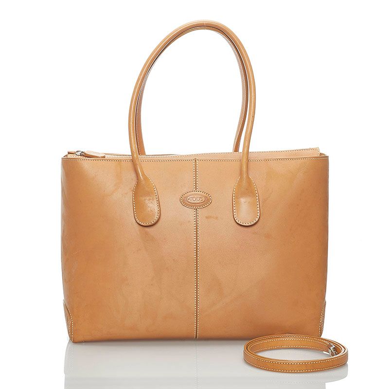 TOD'S トッズ ハンドバッグ レザー ベージュブラウン 肩掛け トートバッグ トッズ トートバッグ ショルダーバッグ 2WAY ベージュ レザー
