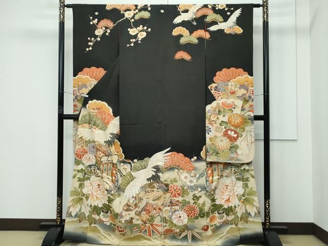 さぼさん【高級 振袖5点セット】 正絹 上質 花柄 グリーン 振袖 成人