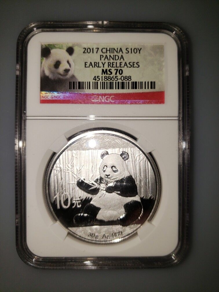 2017 NGC MS 70 30 g. Silver Panda Early Release