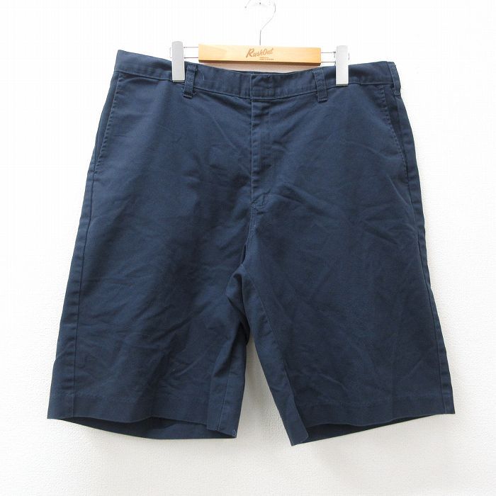 W37/古着 ディッキーズ Dickies ショート ワーク パンツ ショーツ メンズ 濃紺 ネイビー 24mar21 中古 ボトムス 短パン ショーパン