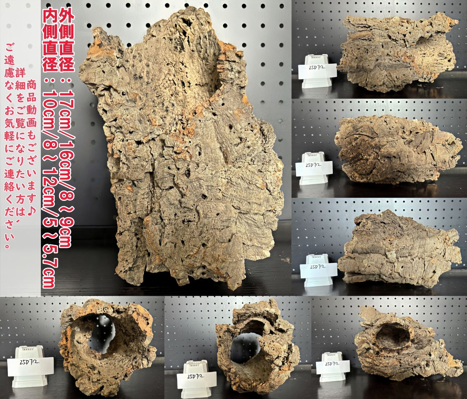 25D719　 ポルトガル産 キャノンコルク コルク樹皮 バージンコルク 25D718 ポルトガル産 キャノンコルク コルク樹皮 コルク板