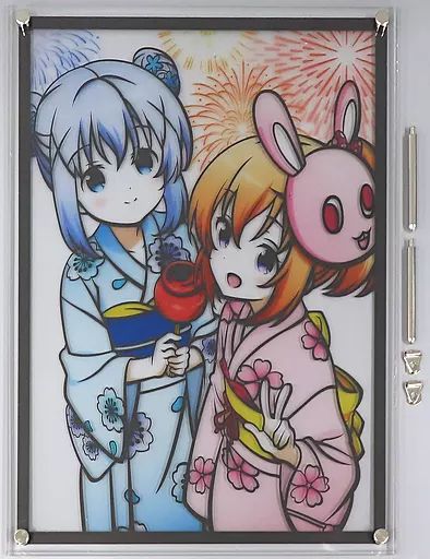 雑貨　ココア＆チノ(浴衣ver.) キリトリエ(切り絵) 「ご注文はうさぎですか？ BLOOM」 Kiritorie /【ご注文はうさぎですか？BLOOM】キリトリエ・ココア