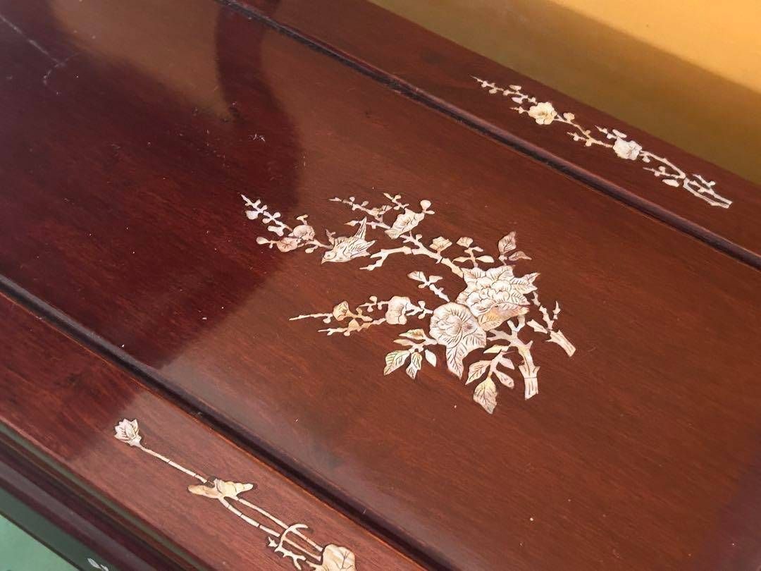 希少 螺鈿細工 螺鈿家具 サイドテーブル 古美術 アンティーク SZ