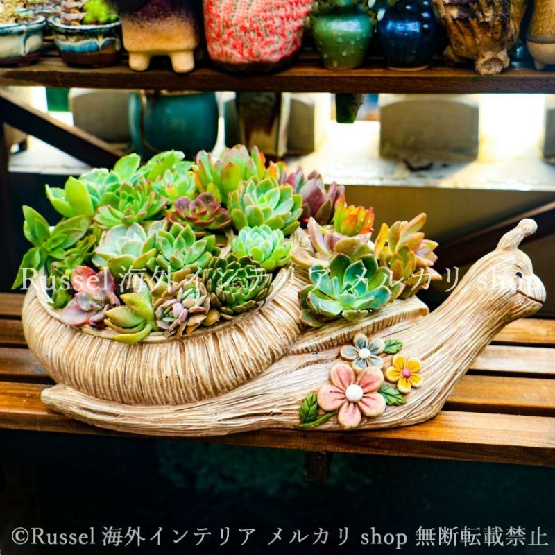 プランター カタツムリ ナメクジ かわいい 樹脂 庭 植木鉢 鉢植え 可愛い ガーデニング 雑貨 ガーデン雑貨 ガーデンインテリア ガーデン インテリア 庭の装飾 お洒落 おしゃれ 8-14