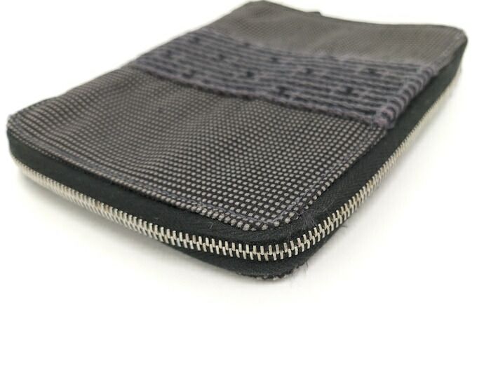 【美品】　HERMES　エルメス　エールライン　パース　PM　ラウンドファスナー　２つ折り　財布　グレー HERMES エールライン ラウンドファスナー コインケース キャンバス