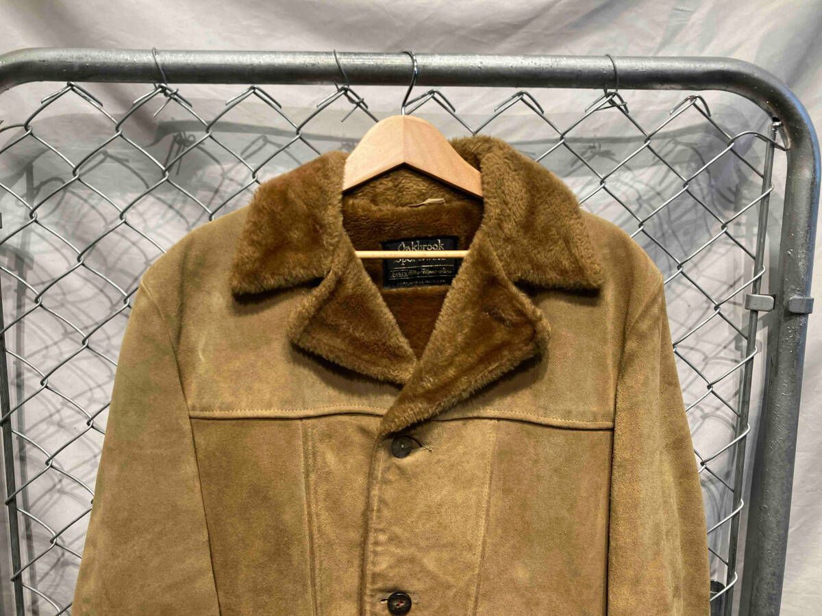 70s Sears スエード ランチコート 裏ボア 古着 ヴィンテージ レザー 60~70s スエード ボア裏地 チェスターコート 70s Sears スエード