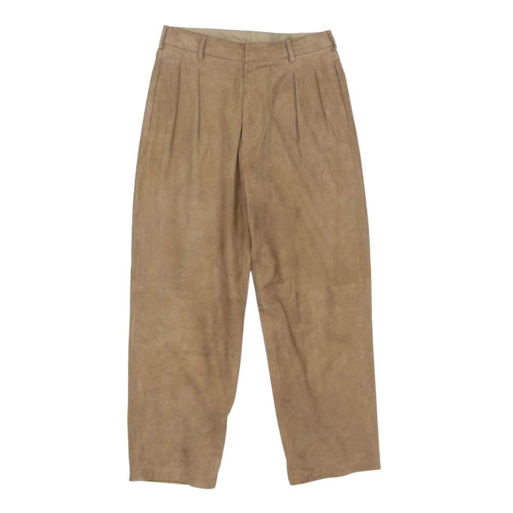 アプレッセ A.PRESSE パンツ 23AW 23AAP-04-24H Suede Trousers スエード 2プリーツ テーパード トラウザーズ ネイビー系 1【中古】 アプレッセ A.PRESSE パンツ 23AW 23AAP-04-24H Suede Trousers