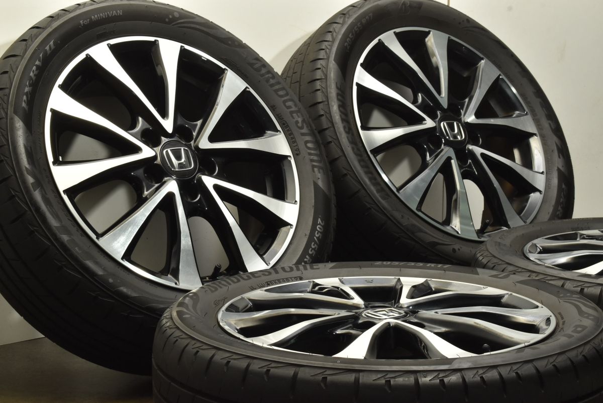 バリ溝 ホンダ RK ステップワゴン スパーダ クールスピリット 純正 17in 6J 50 PCD114.3 ブリヂストン プレイズ PX-RV2 205 55R17