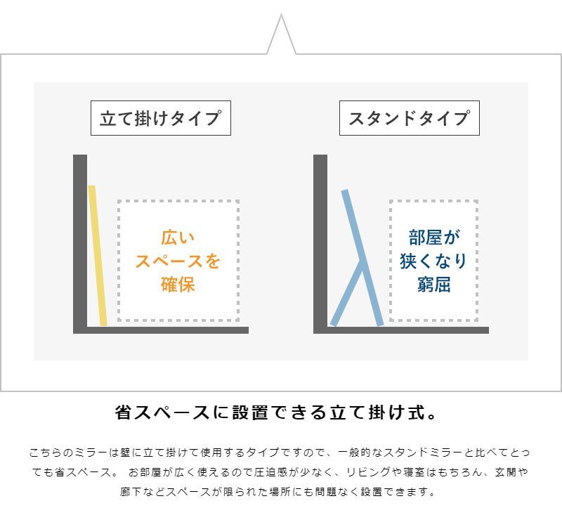 天然木 スタンドミラー