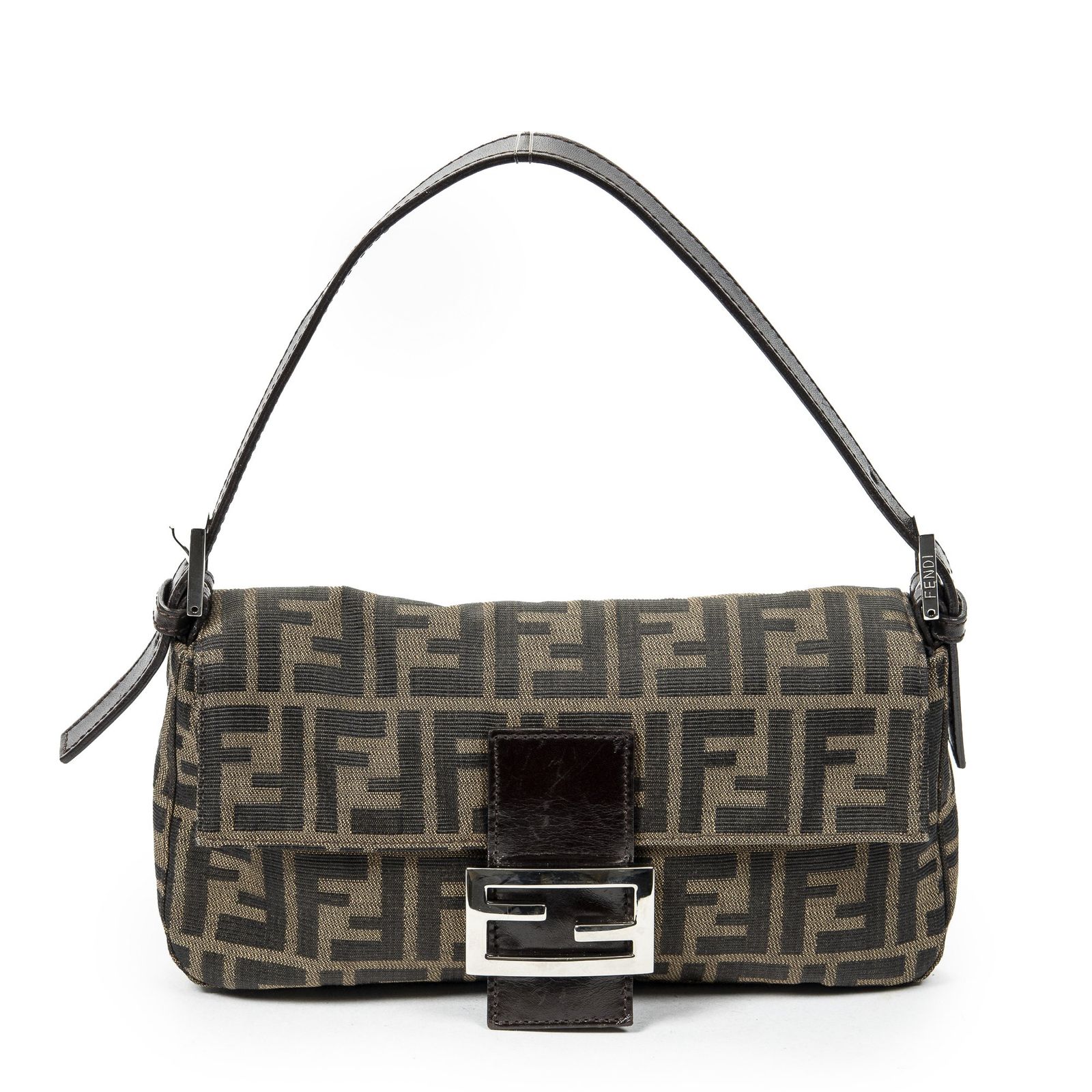FENDI フェンディバゲット茶色ズッカキャンバスA
