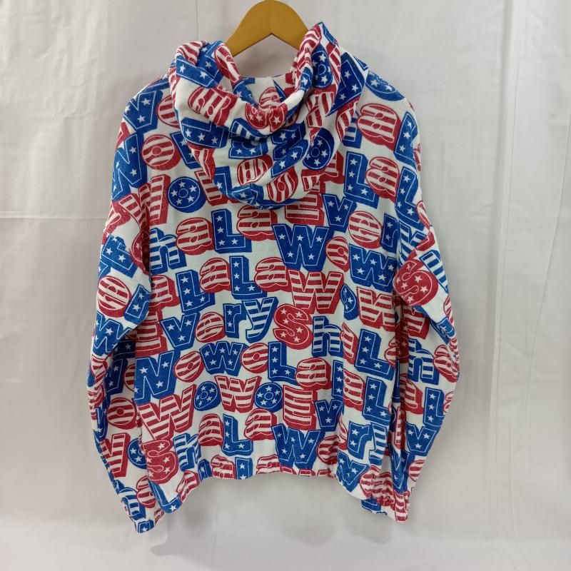 GLAMOUR ヒステリックグラマー パーカー 長袖 総柄 SHA-LA-LA柄 パイル地 ハーフZIP プルオーバー