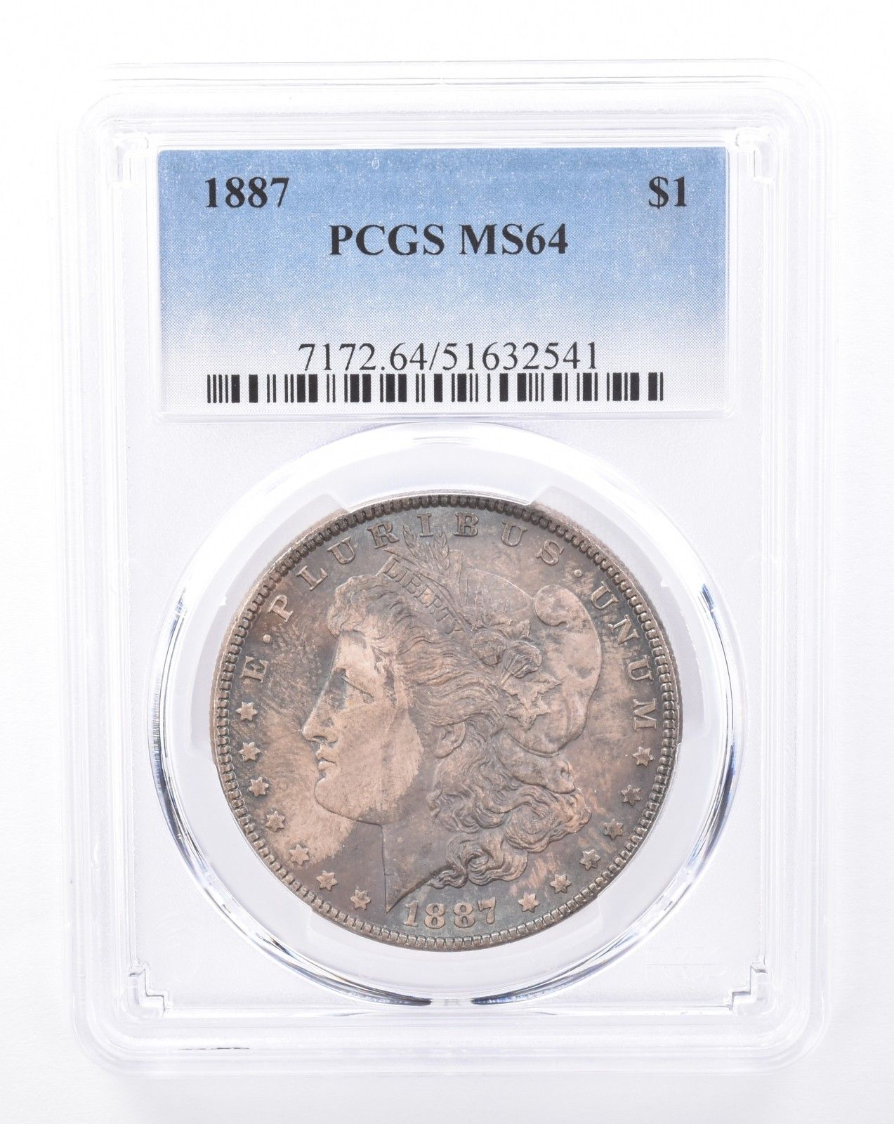 1887年 モルガン銀貨 MS64 PCGS T