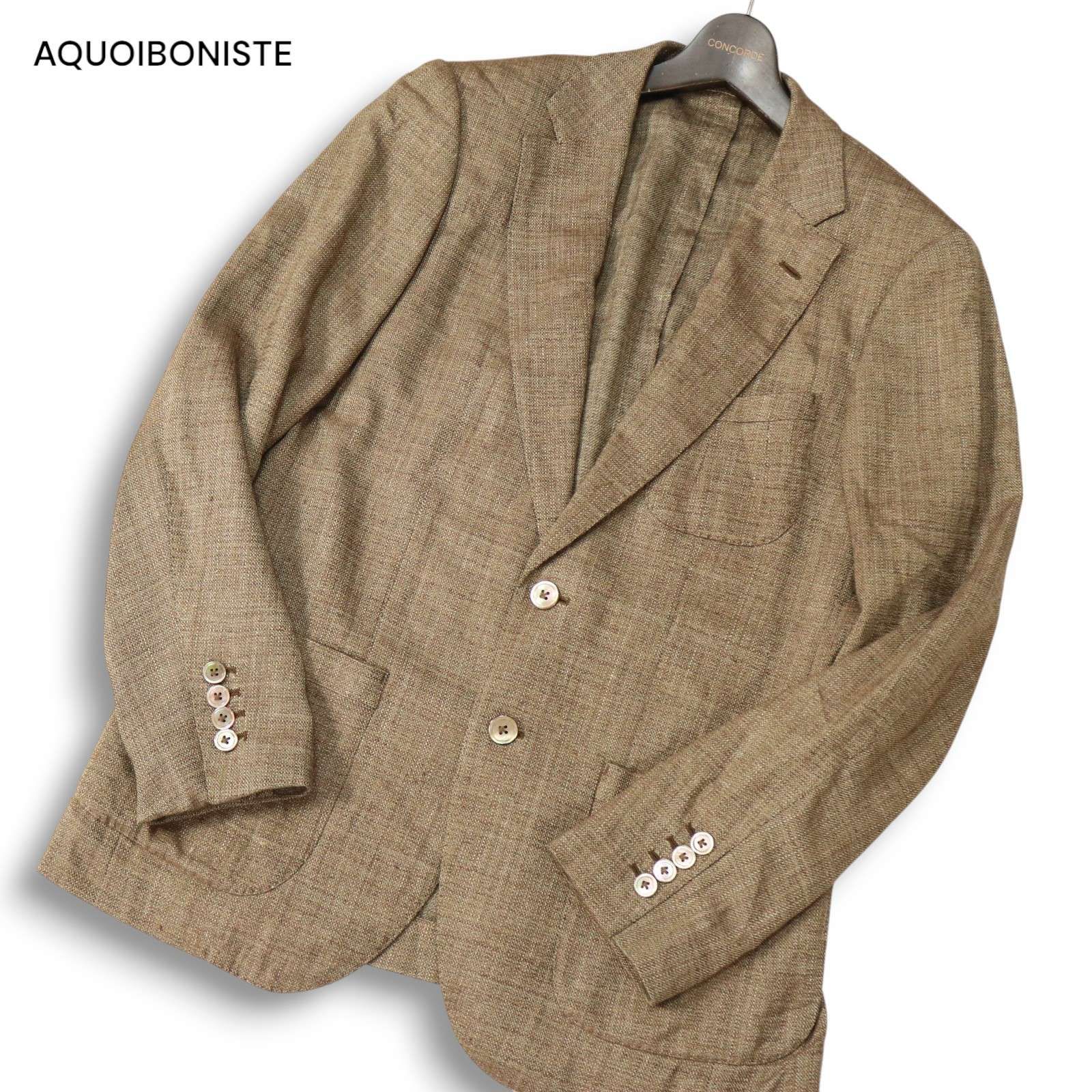 AQUOIBONISTE アクアボニスト 夏物 ジャケット ｌ 44 キュプラ AQUOIBONISTE アクアボニスト テーラードジャケット L グレー