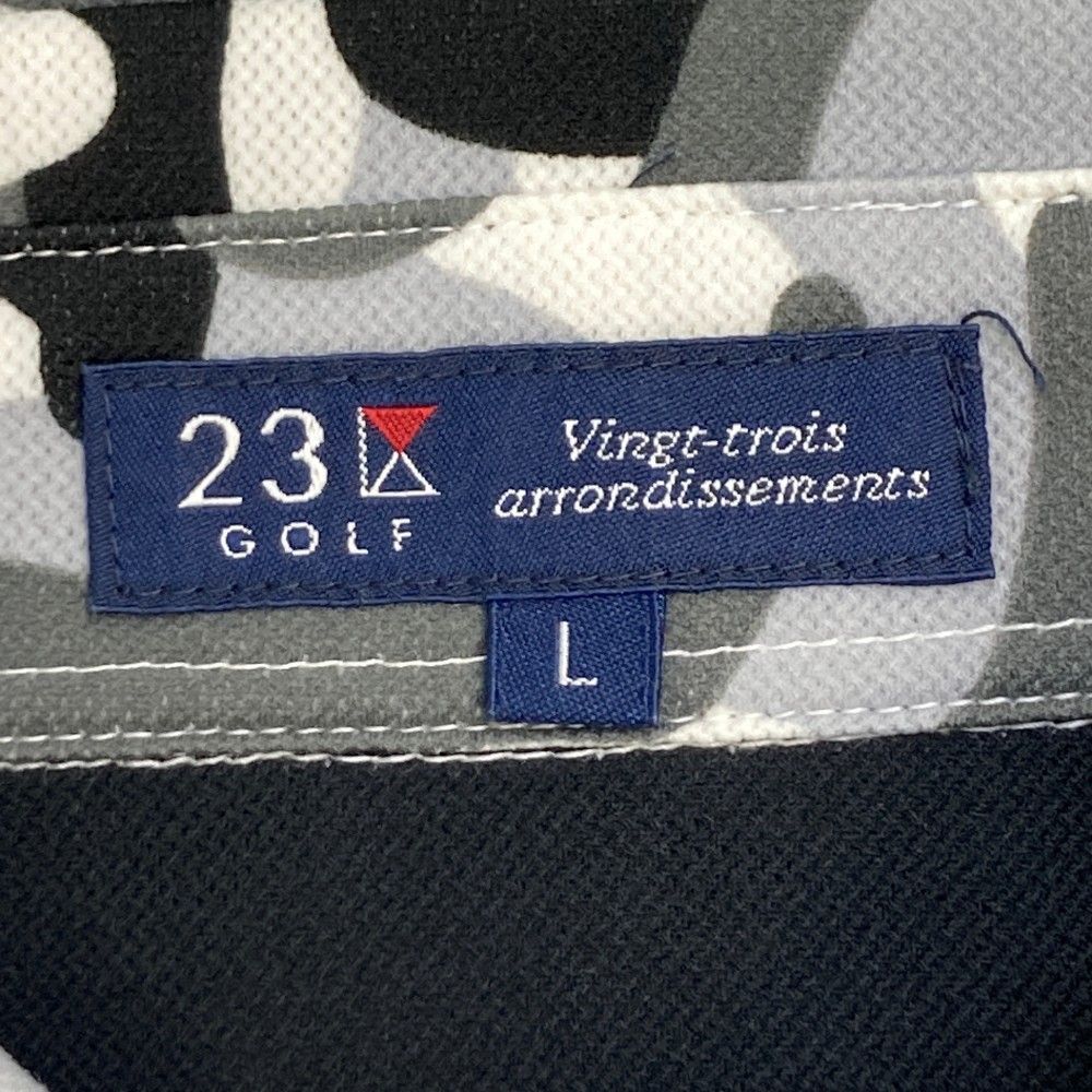 サイズ：L 23区GOLF ニジュウサンクゴルフ ラバーロゴ 半袖