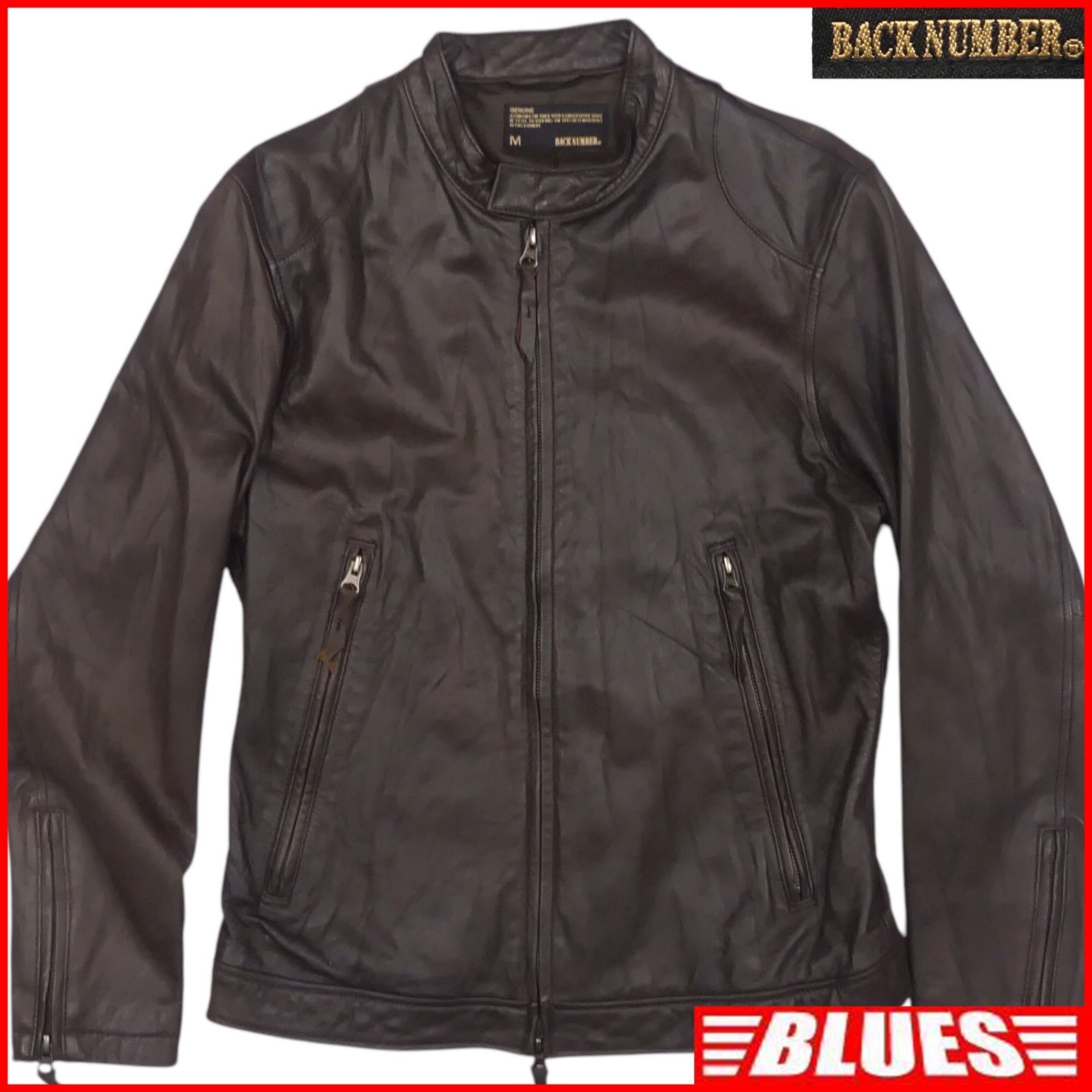 美品！BACK NUMBER ラムレザー シングルライダース Mサイズ Back Number バックナンバー ラムレザー シングルライダース Mサイズ